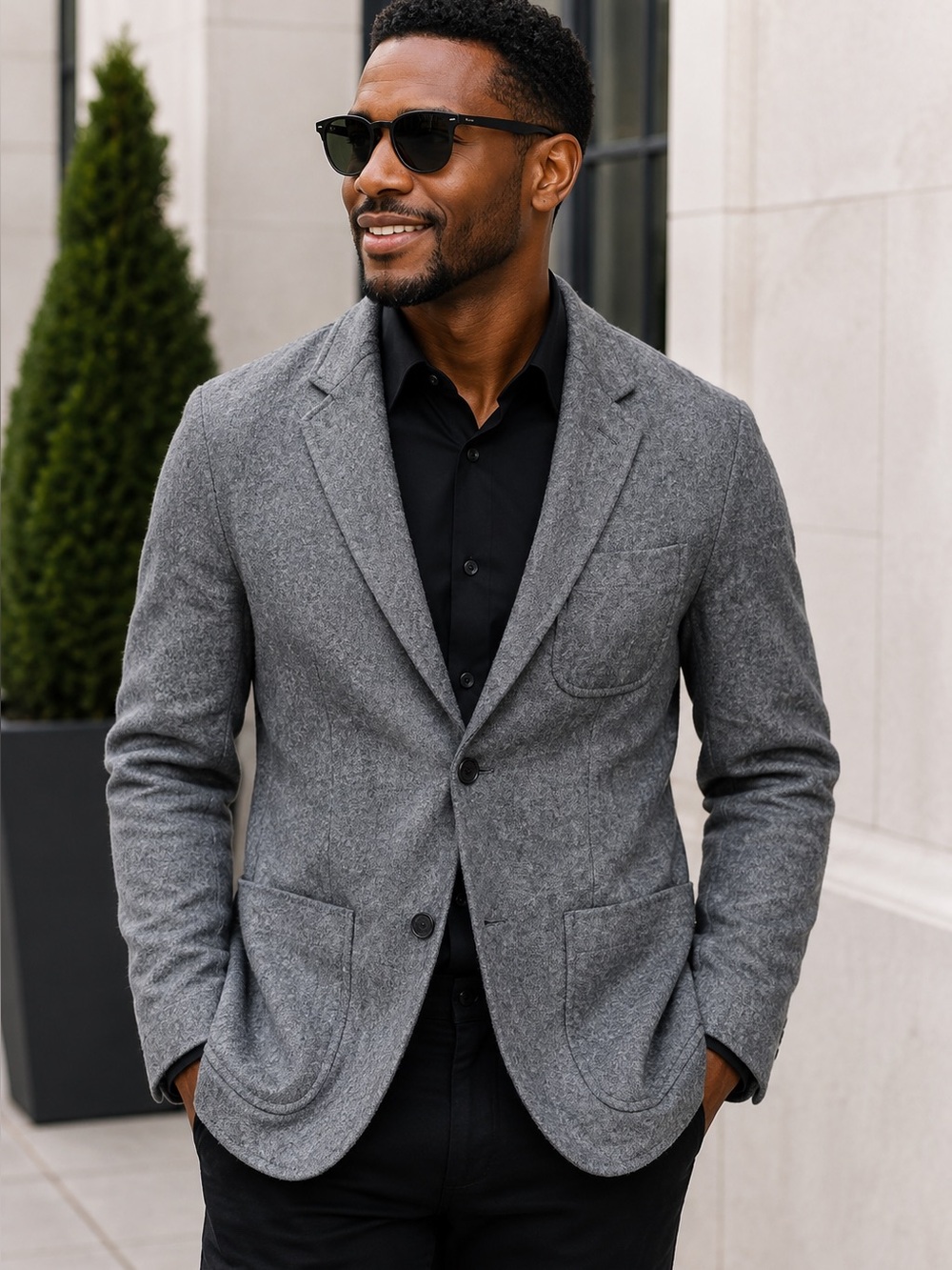 Banana Republic Mens Slim Fit Wool Blend Gray Blazer Italian Fabric Jacket 38R
